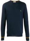 Etro Embroidered Logo Jumper In Blue