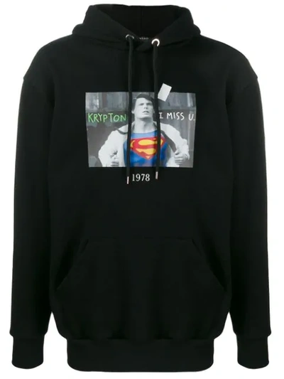 Throwback Superman Hoodie In Black