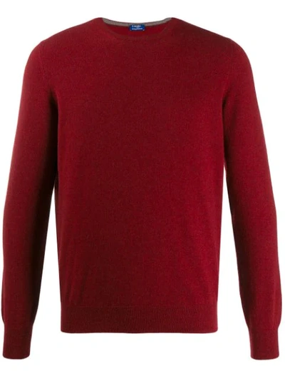 Barba Napoli Crew Neck Jumper In Red