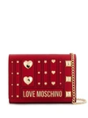 Love Moschino Studded Clutch Bag In Red