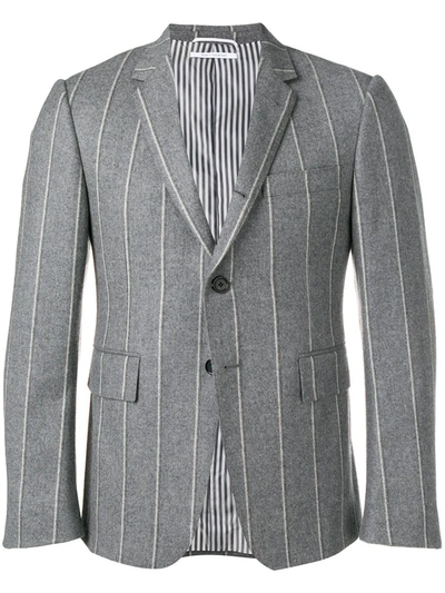 Thom Browne Shadow Stripe Sport Coat In Grey