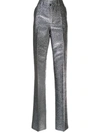 Dsquared2 High Waisted Trousers In Silver