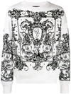 Dolce & Gabbana Cotton Sweatshirt With Flocked Print In White