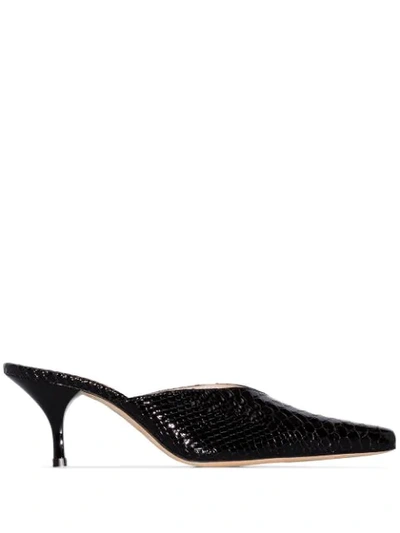 Kalda Alba 55mm Snakeskin-effect Mules In Black