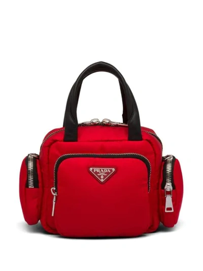 Prada Nylon Cargo Top-handle Bag In Red