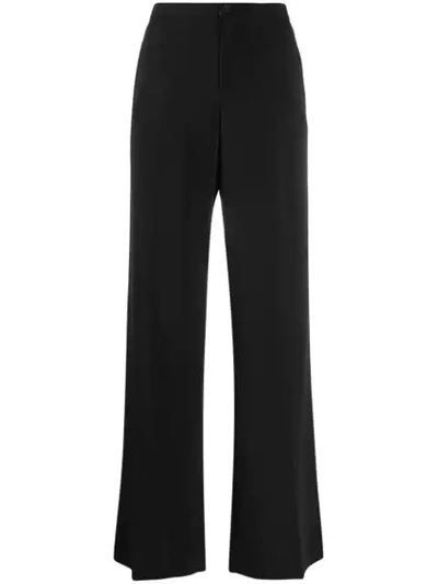 Alysi Creased Flared Trousers In A9051 Black