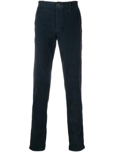 Incotex Plain Regular Length Trousers In Blue