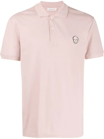 Alexander Mcqueen Skull Patch Polo Shirt In Pink