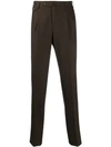 Pt01 Slim Tailored Trousers In Brown