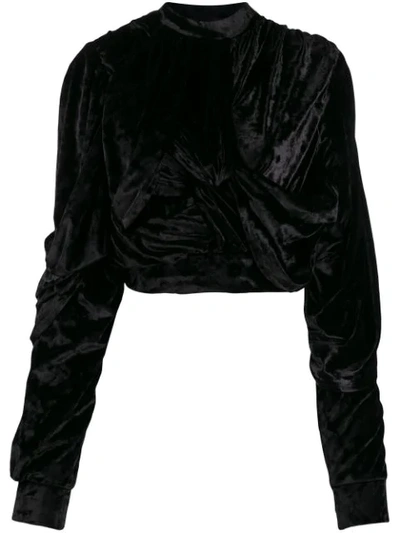Y/project Crushed Velvet Top In Black