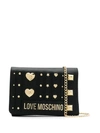 Love Moschino Studded Cross Body Bag In 000 Nero