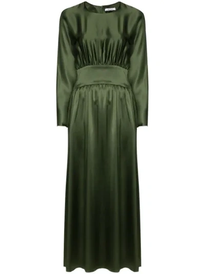 Deitas Hermine Silk-satin Maxi Dress In Green