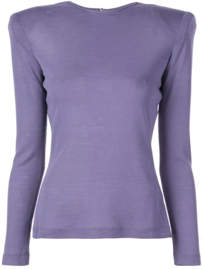 Christian Siriano Structured Shoulders T-shirt In Purple