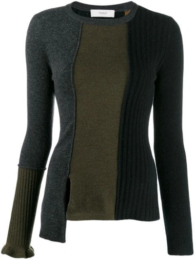 Pringle Of Scotland Colour-block Fitted Sweater In Black