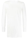 Rick Owens Long Line T In White