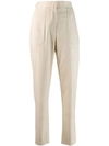 Fendi High-waisted Cropped Trousers In Neutrals