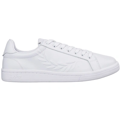 Fred Perry Men's Shoes Leather Trainers Sneakers Laurel In White