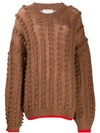 Marco De Vincenzo Contract Trim Chunky Jumper In Brown