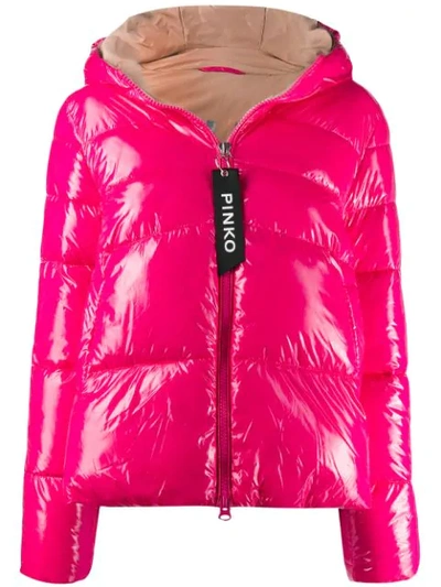 Pinko   Padded Hooded Jacket In N17 Fuxia
