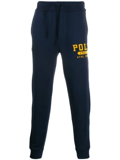 Polo Ralph Lauren Logo Print Track Pants In Blue