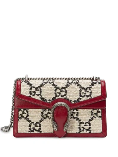 Gucci Dionysus Gg Tweed Small Shoulder Bag In White