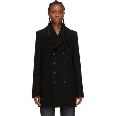 Saint Laurent Coats & Jackets Double-breasted Women's Coat In Black