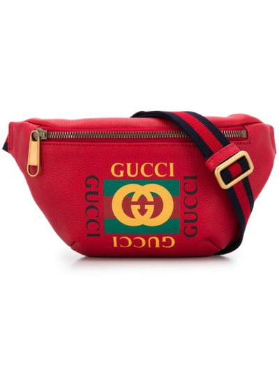 Gucci Logo Belt Bag In Red