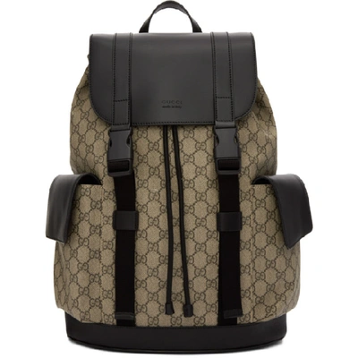 Gucci Eden Flap Top Canvas Backpack - Beige In 9772 Beige