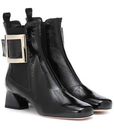 Roger Vivier Très Vivier Patent Leather Ankle Boots In Black