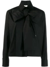 Fendi Maxi-bow Taffeta Blouse In Black