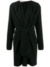 Stella Mccartney Long-sleeve Stretch Minidress In Black