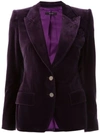 Tom Ford Peaked Lapel Slim-fit Blazer In Purple