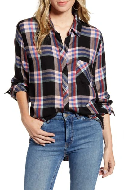 Rails Hunter Plaid Shirt In Black Melon Aqua