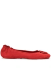 Tory Burch Mini Travel Suede Ballet Flats In Red