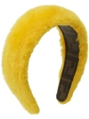 Fendi Yellow Shearling Hair Band