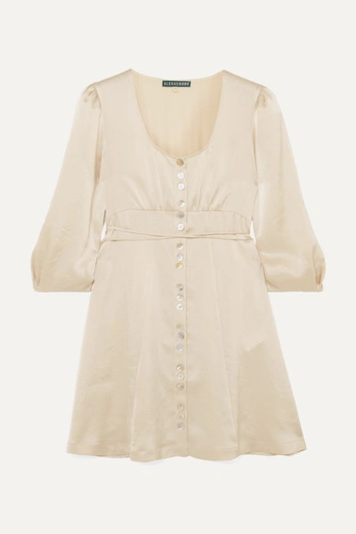 Alexa Chung Techno Satin Mini Dress In Cream