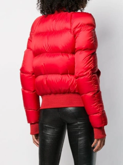 Rick Owens Cropped Nylon Bomber Jacket In Red ModeSens