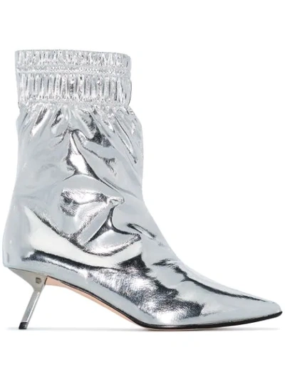 Alchimia Di Ballin Volcano Metallic Ankle Boots In Silver