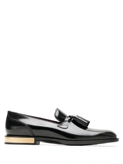 Dolce & Gabbana Tassel Detailed Leather Loafers In Black