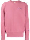 Champion Embroidered Logo Sweatshirt In Pink