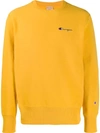 Champion Embroidered Logo Sweatshirt In Yellow