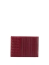 Bottega Veneta Intrecciato Weave Card Holder In Red