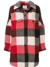 Woolrich Oversized Plaid Jacket In 8725red+black+beige