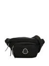 Moncler Logo Plaque Belt Bag In Black