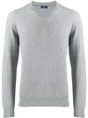 Barba Long-sleeve Fitted Sweater In Grey
