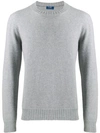 Barba Napoli Long-sleeve Fitted Sweater In Grey