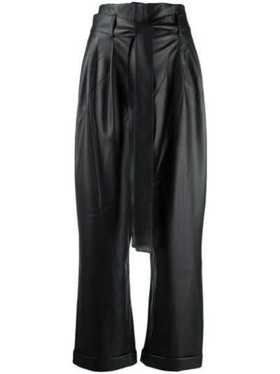 Each X Other Vegan Leather High Waist Trousers In Black