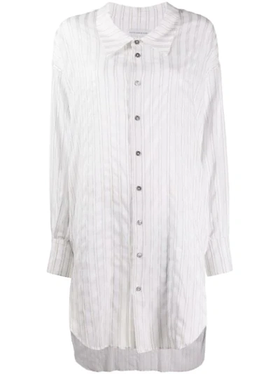 Faith Connexion Oversized Cotton Striped Shirt In White