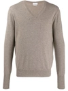 Ballantyne V-neck Jumper In Neutrals