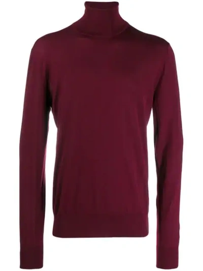 Dolce & Gabbana Roll Neck Sweater In Red